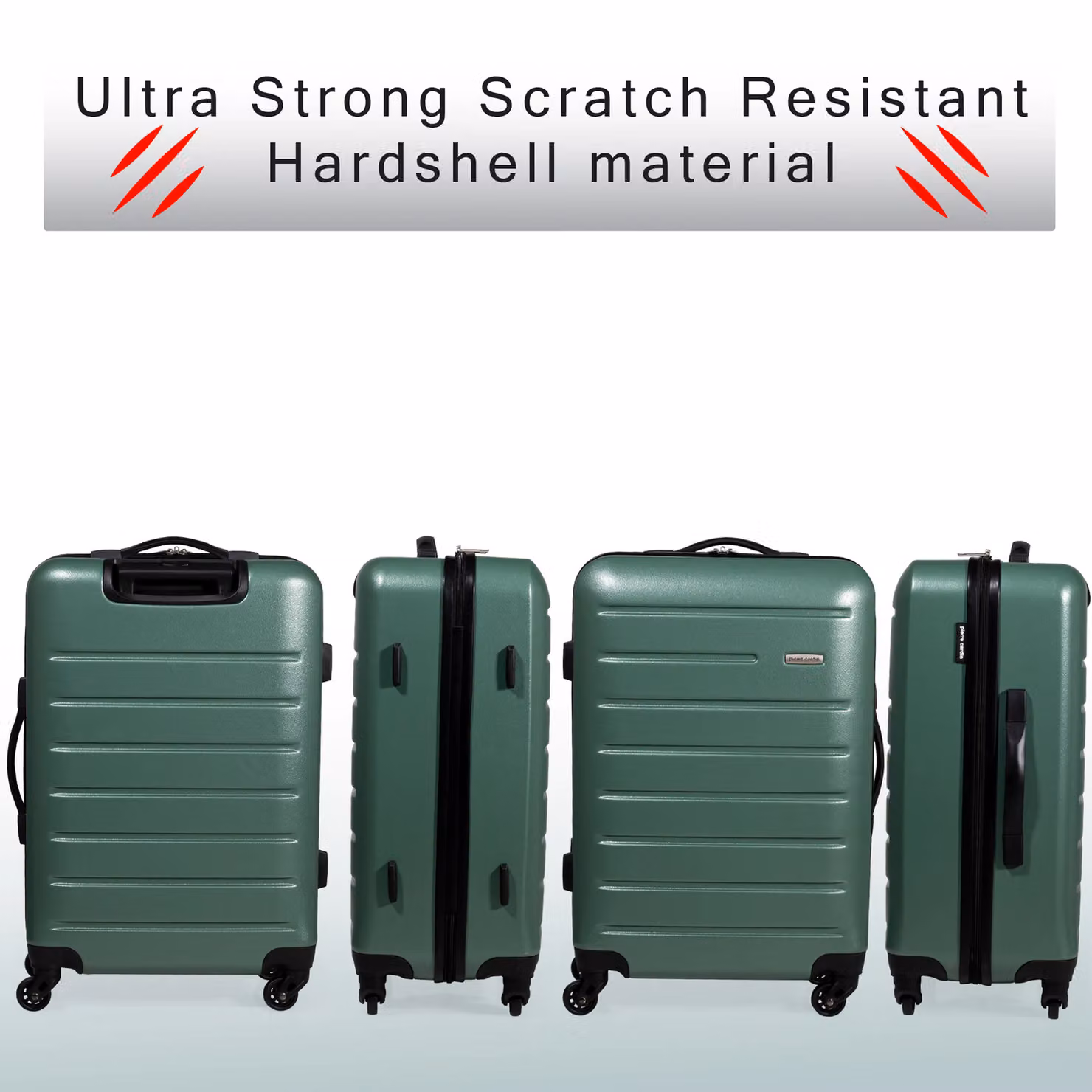 Pierre Cardin Voyager Small Hard Shell Lightweight 4 Wheel Travel Suitcase in Green – 4