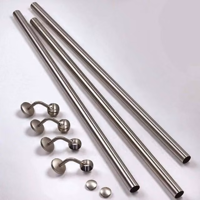 Forgeworks Brushed Stainless Steel Indoor Stair Handrail Kit in Silver – 1