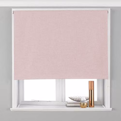 Riva Home Twilight Blackout Roller Blind, Pink, W: 153 cm, H: 162 cm