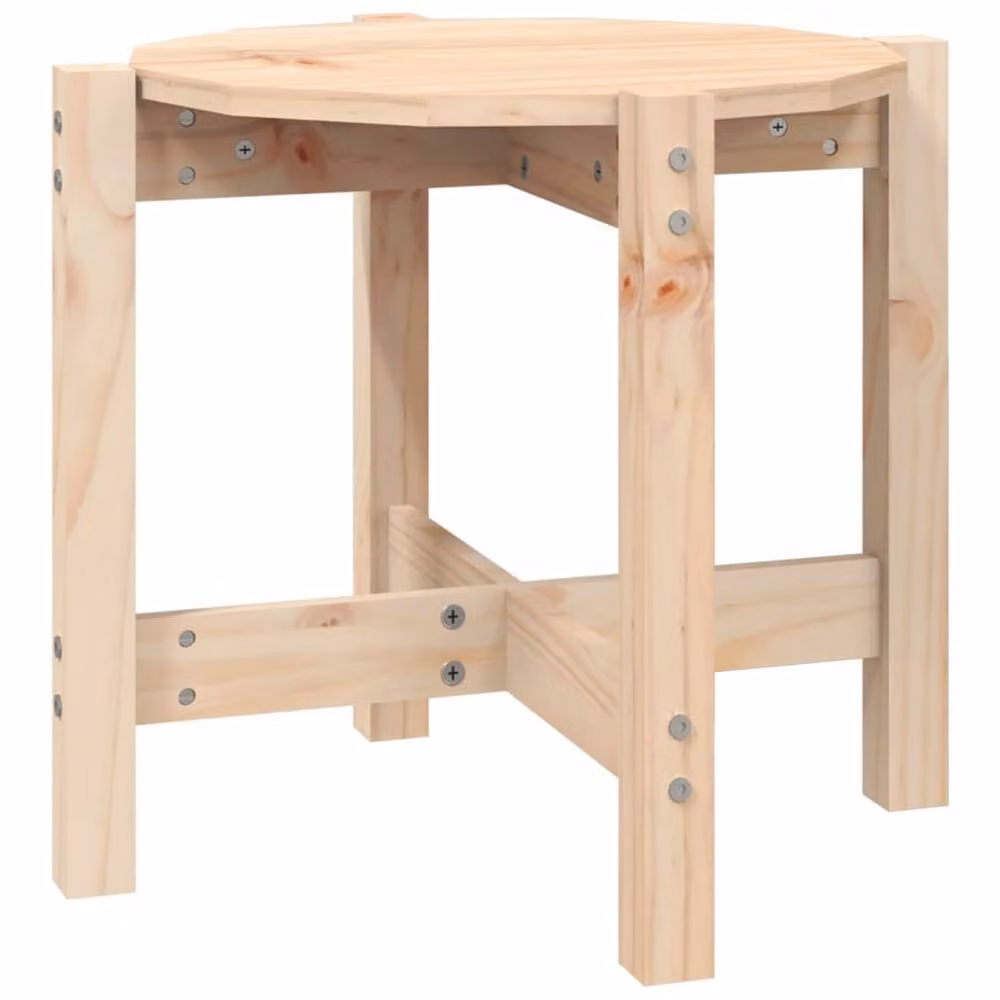 Berkfield Home Beautiful Round Solid Wood Pine Coffee Table in Light Brown, Diameter: 52.5 cm, Height: 45 cm – 2