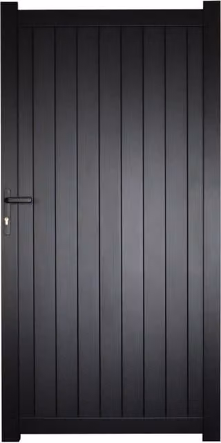Black Aluminium Vertical Pedestrian Swing Gate, W: 110 cm, H: 180 cm