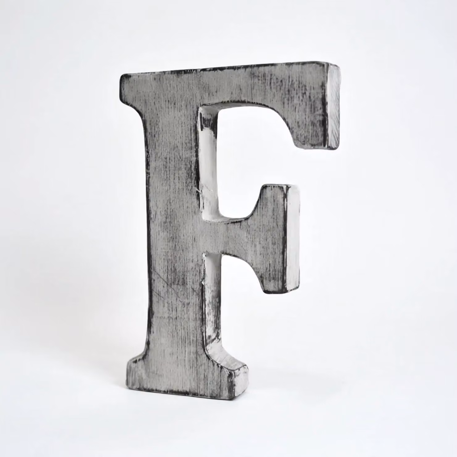 KDMD Shabby Chic Wooden Letter F in White – 2