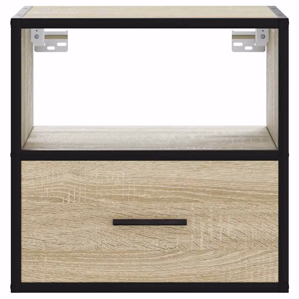 Berkfield Home Wall-mounted Bedside Cabinet in Sonoma Oak Brown, W: 40 cm, D: 31 cm, H: 39.5 cm – 5