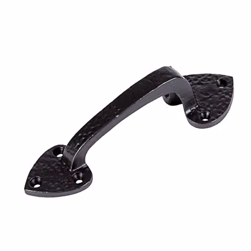Hammer and Tongs Rustic Arrowhead Iron Door Handle, Matt Black, Pack of 4, H: 15.5 cm – 4
