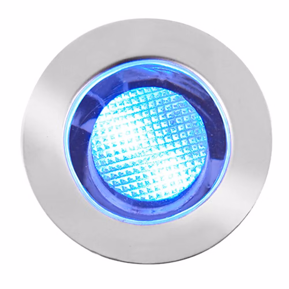Loops IP67 Blue Round LED Decking Plinth Light Kit with 10 Stainless Steel Garden Lamps – 3