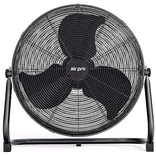 Air Pro 20 inch Black Metal Floor Fan