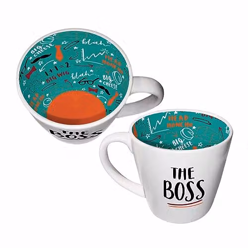 WPL Gifts The Boss Multicoloured Ceramic Novelty Mug for Adults