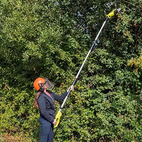Garden Gear Cordless Telescopic Pole Chainsaw with 20V Lithium-ion Battery and Charger, 30 Degree Adjustable Head and 3m Reach