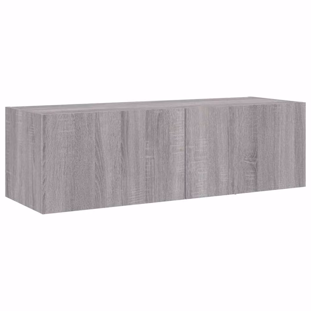 Berkfield Home Modern Wall Mounted TV Cabinet with Integrated LED Lights in Grey Sonoma, W: 100 cm, D: 35 cm, H: 31 cm – 3