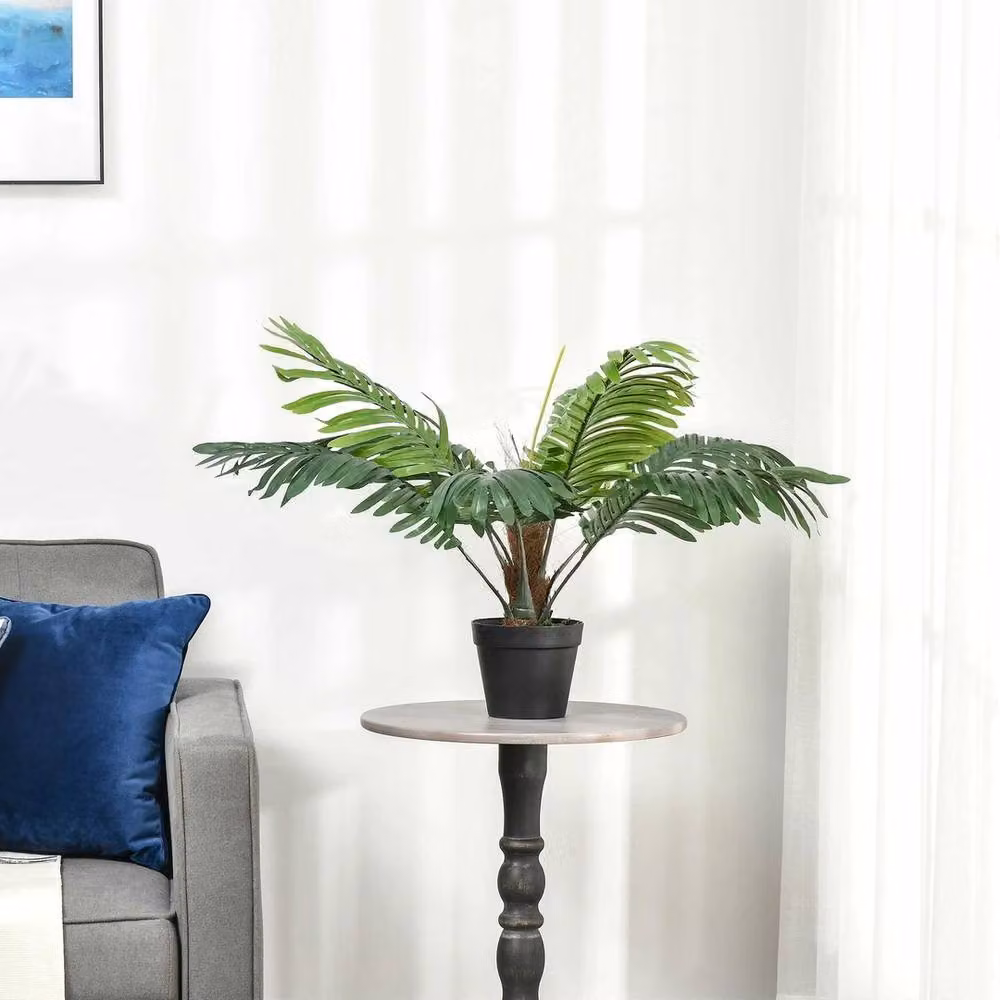 VOGREX 2 Pack Green Artificial Potted Palm Trees, Height: 60 cm – 4