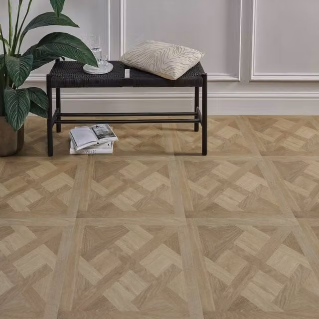 Luvanto PreClic SPC Click Luxury Vinyl Tile Wood Effect in Brown and Beige, 6mm thickness