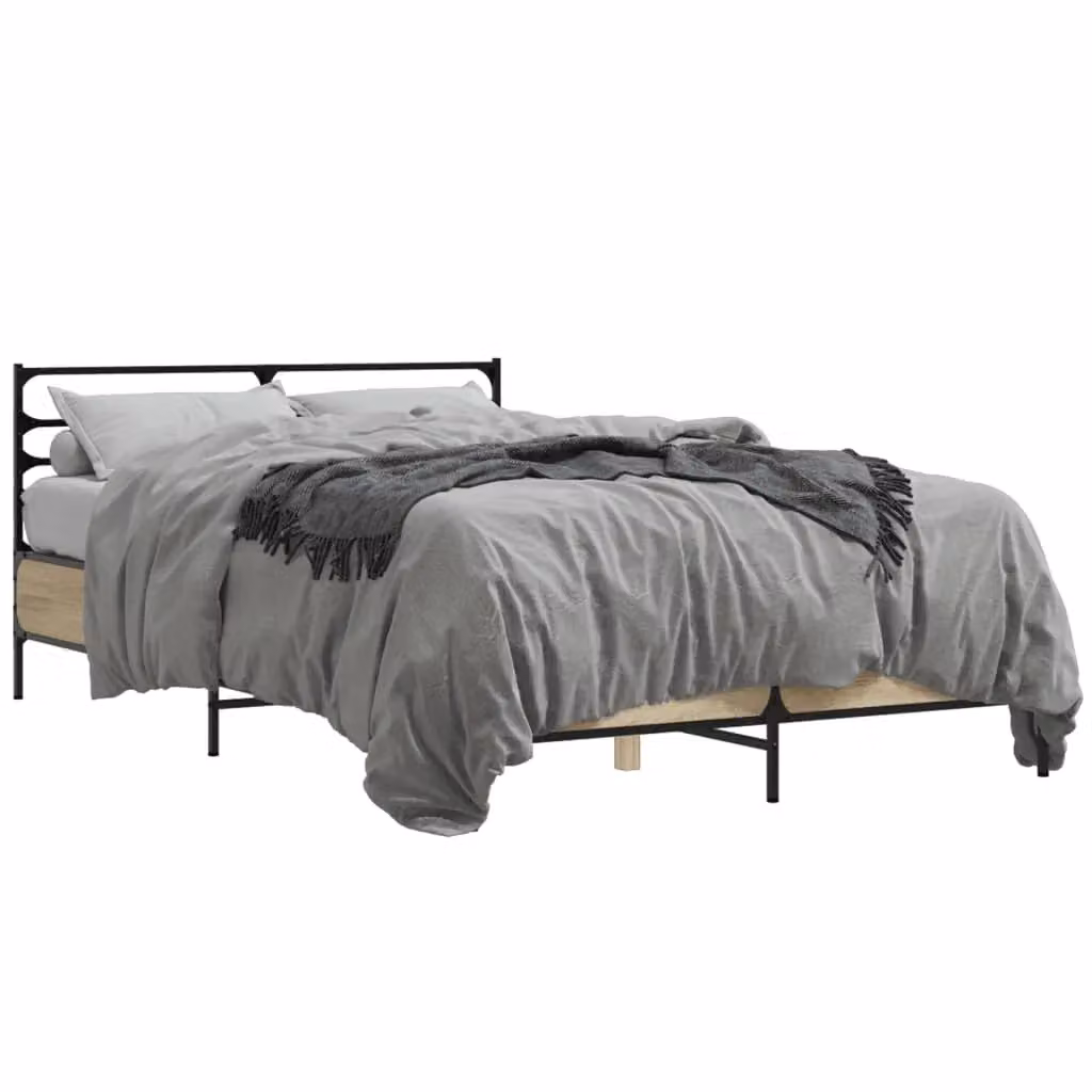 Berkfield Home Small Double Bed Frame in Sonoma Oak Brown, W/D/H: 120 x 200 cm – 2