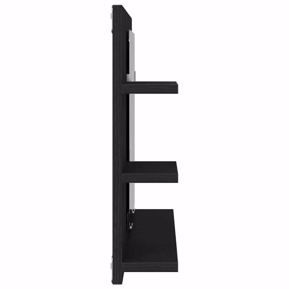 Berkfield Home Black Oak Modern Bathroom Mirror Cabinet with Glass Doors, W/D/H: 90 x 11 x 45 cm – 3
