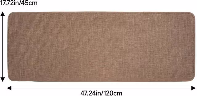 PAWNORA Brown Braided Jute Non-Slip Rectangular Kitchen and Hallway Mat, W: 45 cm, L: 120 cm – 1