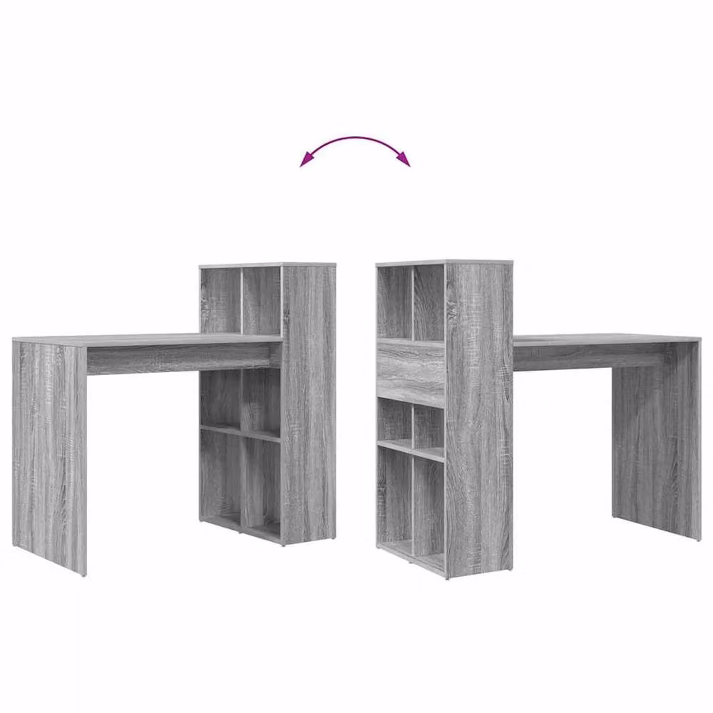 Berkfield Home Modern Writing Desk in Grey Sonoma Engineered Wood and Laminate – 8