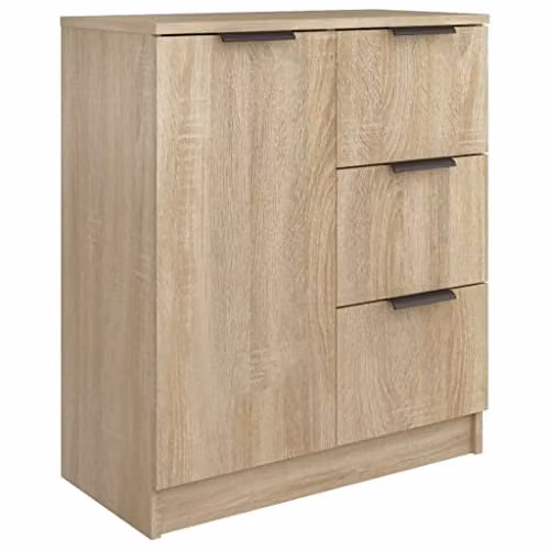 vidaXL Sonoma Oak Sideboard and Storage Cabinet for Living Room or Bedroom, W/D/H: 70 x 30 x 60 cm – 1