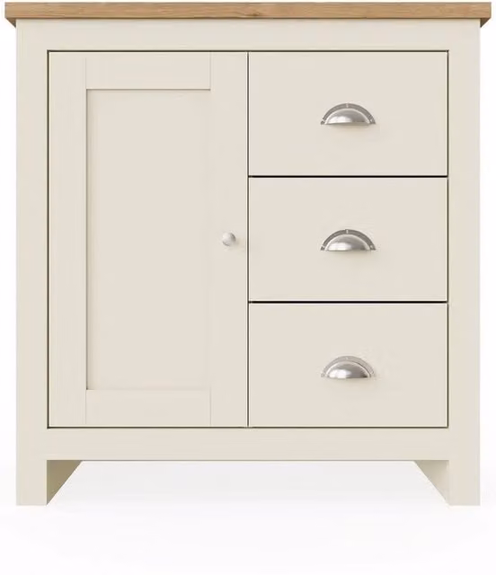 SPETLEK Sideboard Cabinet with 3 Drawers in Beige