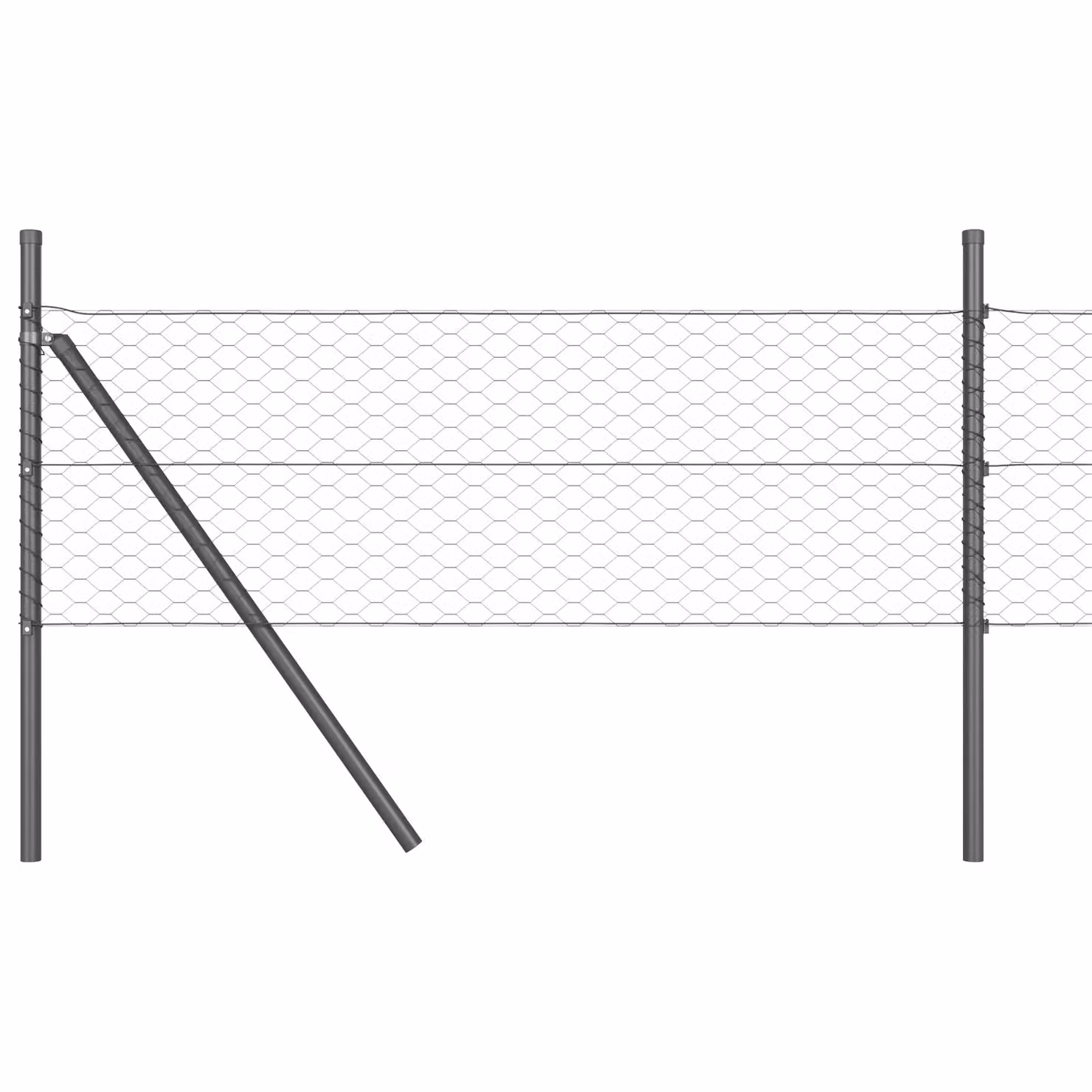 Berkfield Home Grey Steel Hexagon Fence, H: 0.8 m x W: 25 m – 4
