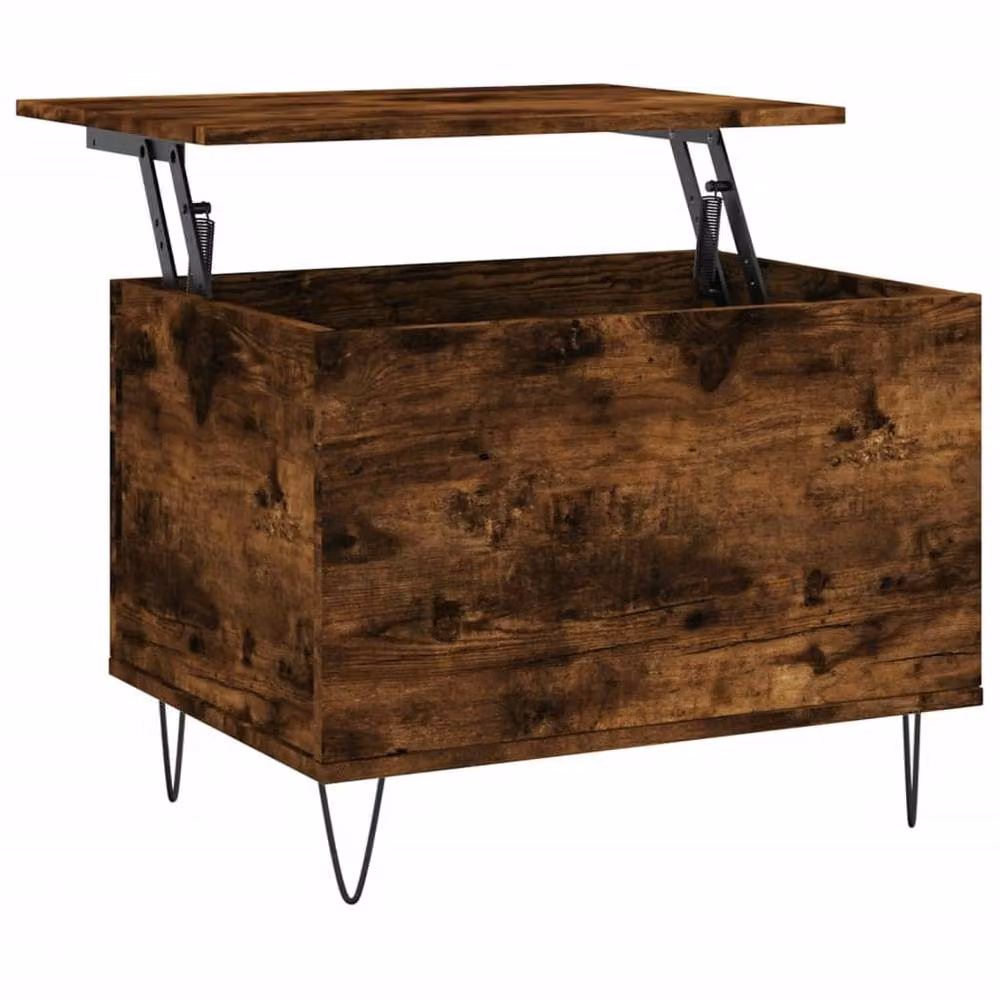 Berkfield Home Modern Rectangular Coffee Table in Smoked Oak Brown with Lift Mechanism, W: 60 cm, D: 44.5 cm, H: 45 cm – 3