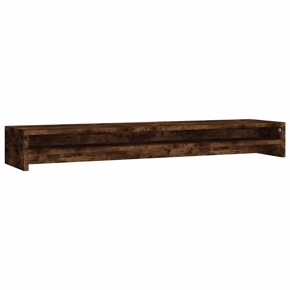 Berkfield Home Monitor Stand in Smoked Oak Brown, W/D/H: 100 x 24 x 13 cm – 3