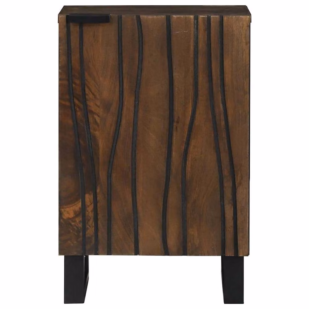 Berkfield Home Modern Freestanding Bathroom Cabinet in Brown Solid Mango Wood W/D/H: 38 x 33.5 x 58 cm – 2