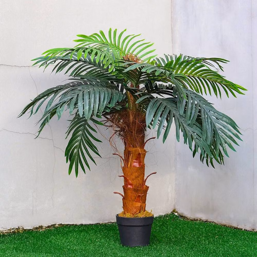 SPETLEK Artificial Tropical Palm Plant, Potted Green Tabletop Decor – 4