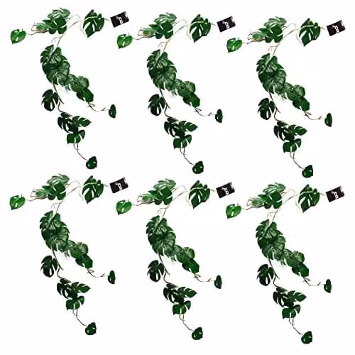 Leaf Design Green Artificial Hanging Monstera Plant Multipack, 100 cm