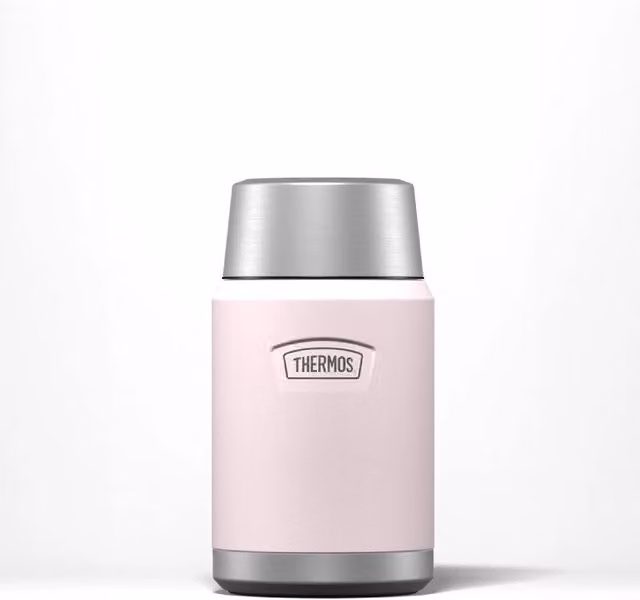 Thermos Icon Series Stainless Steel Food Flask with Spoon, 710ml, Peony Pink