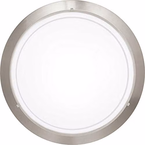 Loops Modern Wall and Ceiling Light in Silver and White with Transparent Glass and E27 Bulb Socket