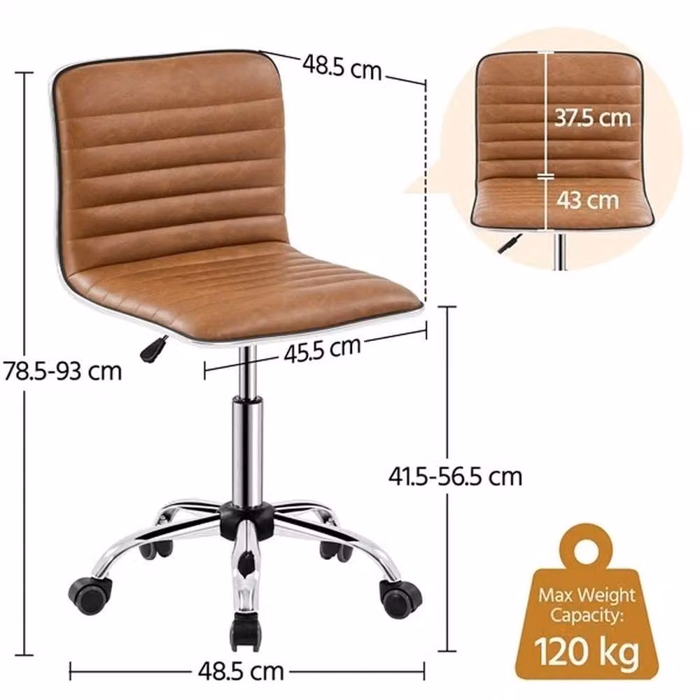 Kelvenix Brown Synthetic Leather Modern Task Chair for Home Office and Bedroom – 2
