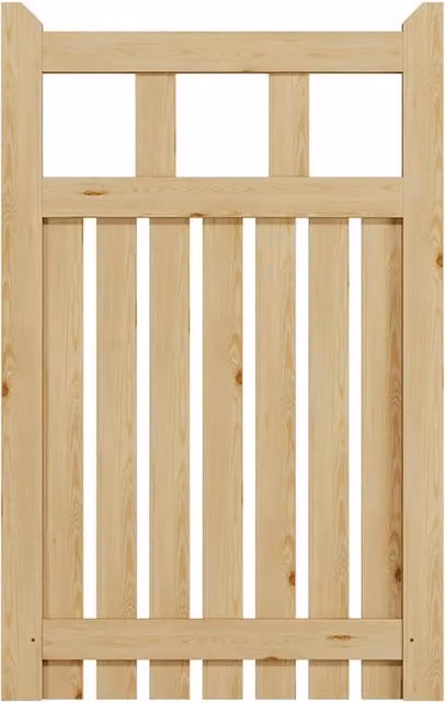 Darphe Traditional Flat-Topped Wooden Garden Gate in Yellow, W: 76 cm, H: 120 cm