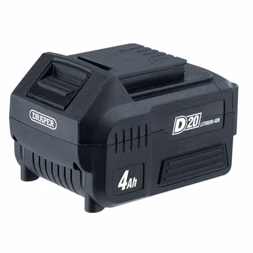 Draper 55898 D20 20V Lithium Battery, 4.0Ah, Black