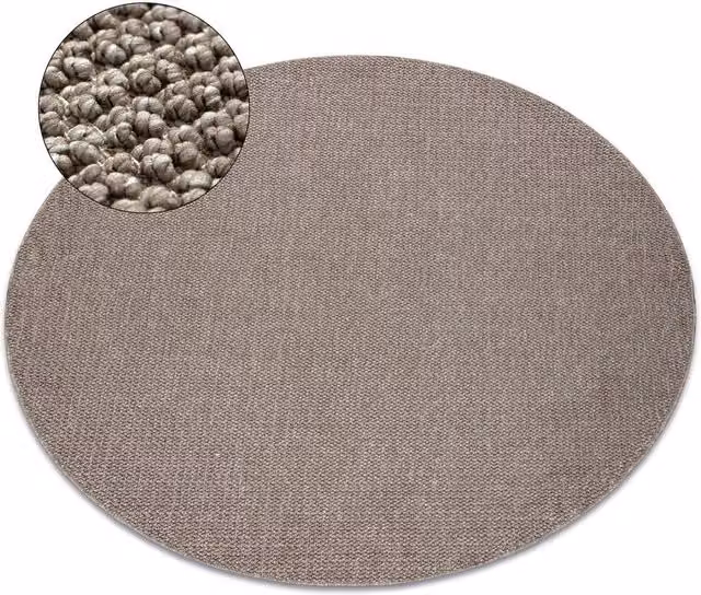 RugsX Casablanca Loop Round Rug in Brown, Diameter: 100 cm