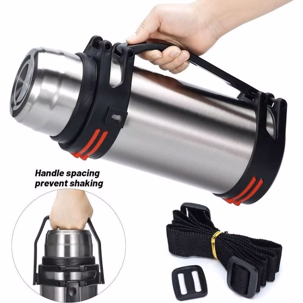FLAVORA 3L Stainless Steel Vacuum Thermos Flask in Metallic Silver – 3