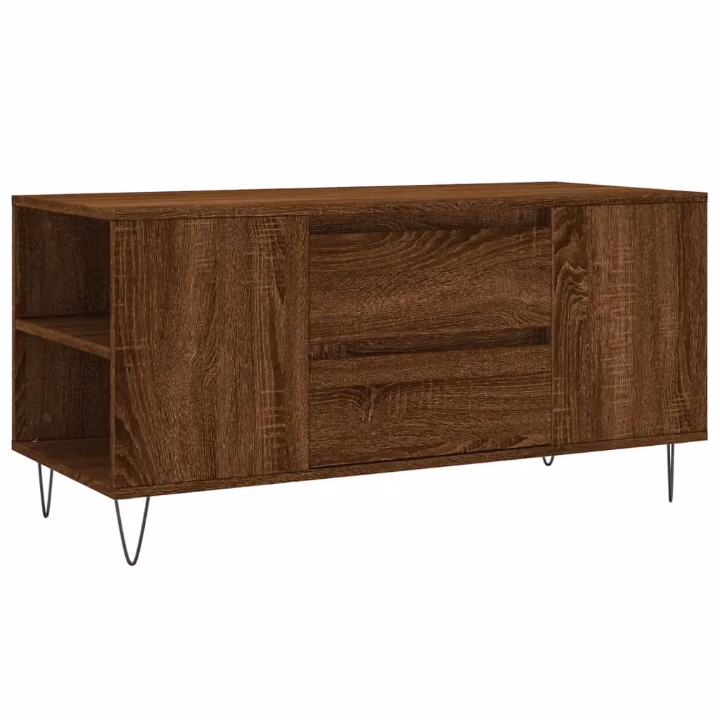 Berkfield Home Modern Brown Oak Coffee Table, W: 102 cm, D: 44.5 cm, H: 50 cm – 2