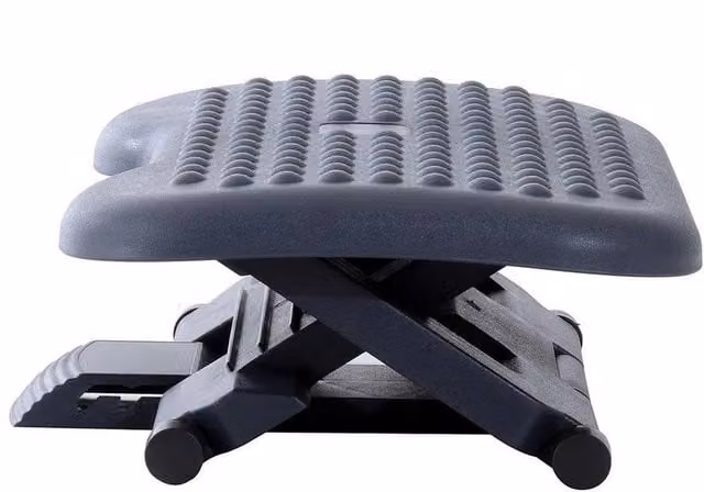 KORVIXA Adjustable 3-Position Tilting Footrest in Grey