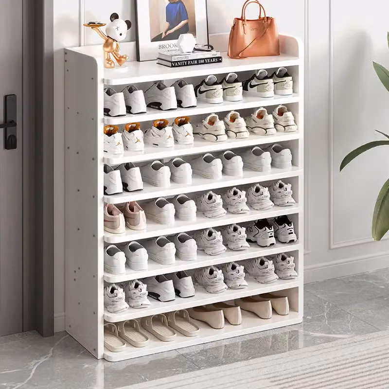 Living and Home 8-Tier Shoe Rack Cabinet in White, Width: 82 cm – 2