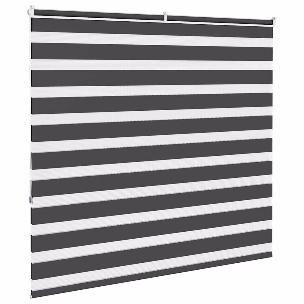 Berkfield Home Elegant Zebra Blind in Black Polyester, W: 150 cm, H: 155 cm – 4