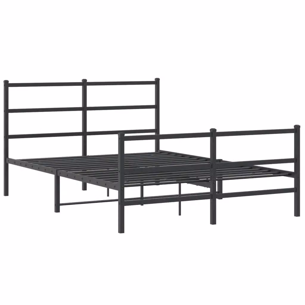 Berkfield Home Metal Bed Frame with Footboard, Black, W/D/H: 135 x 190 cm – 2