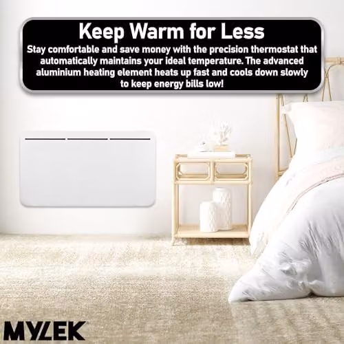 Mylek 2000W Electric Panel Heater, White, W: 81.5 cm, H: 43 cm, D: 11.5 cm – 4