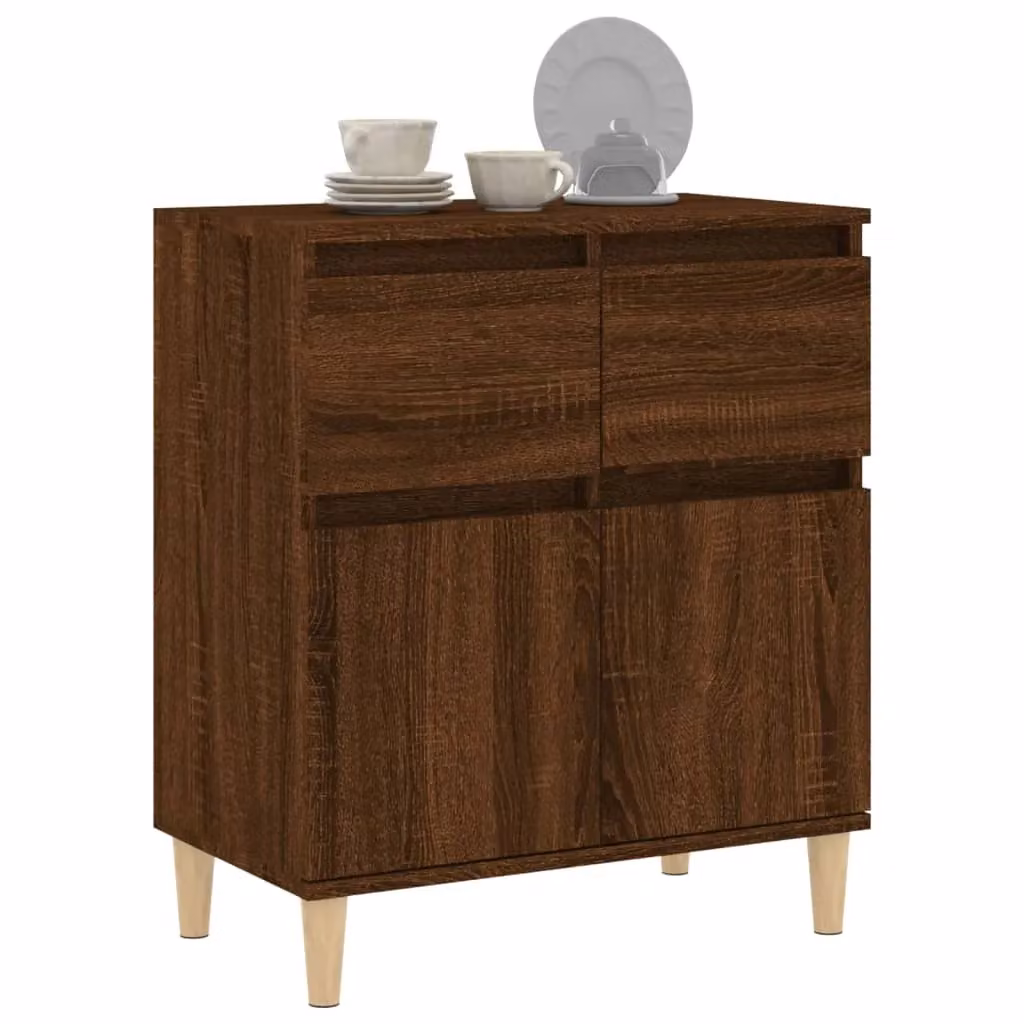 Berkfield Home Brown Oak Mid-Century Sideboard, W/D/H: 60 x 35 x 70 cm – 3