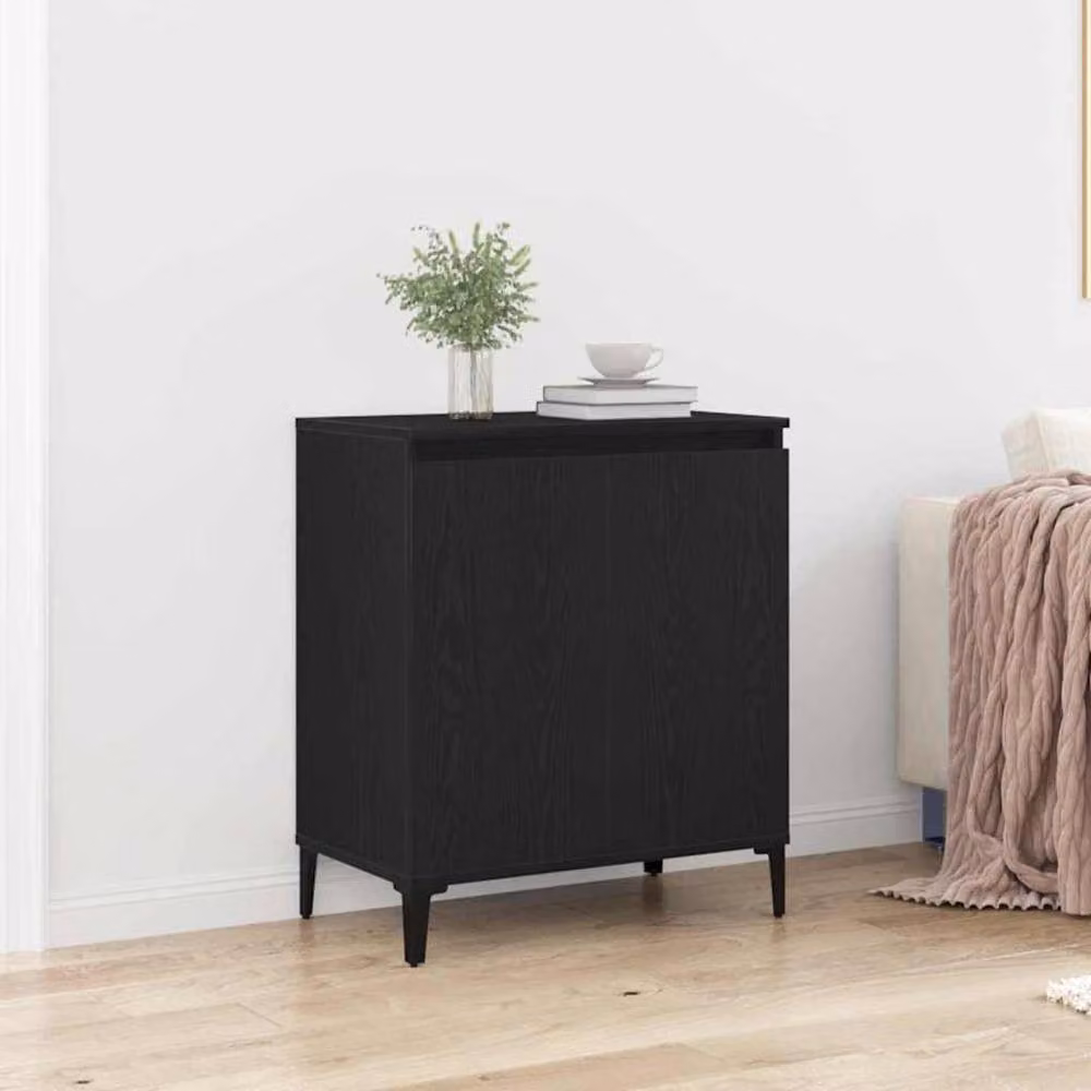Berkfield Home Black Oak Sideboard in Engineered Wood, W/D/H: 60 x 35 x 70 cm – 2
