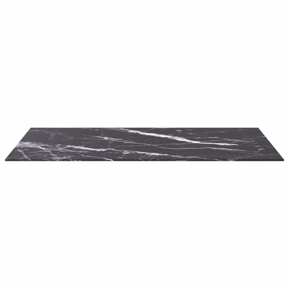 Berkfield Home Black Marble Design Tempered Glass Table Top, W: 100 cm, D: 62 cm – 3