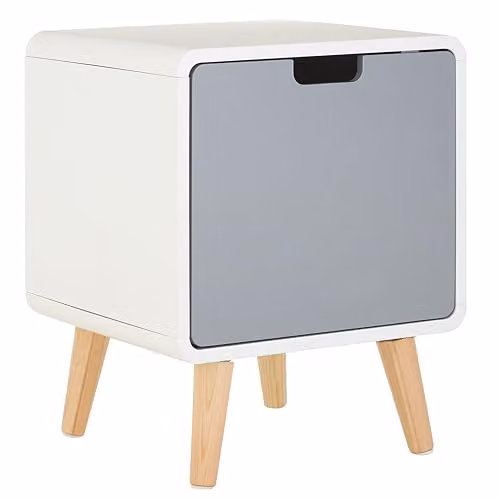 Orsina Versatile 1 Door Bedroom Cabinet with Pine Wood Legs in White, Grey or Gold