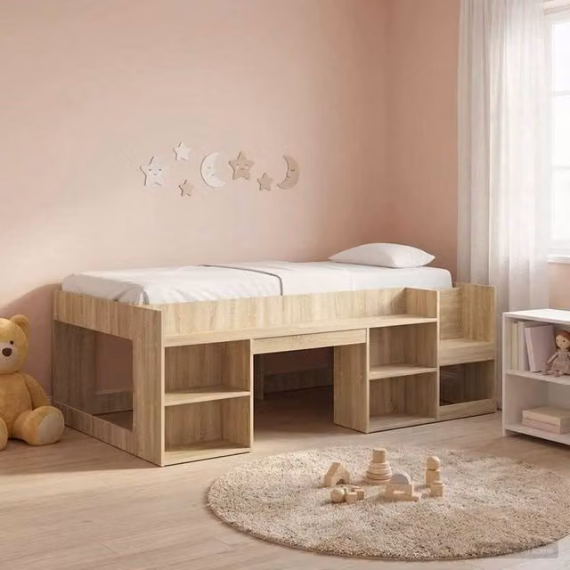 Berkfield Home Kids Bed Frame with Storage in Sonoma Oak Brown, W: 80 cm, L: 200 cm – 1