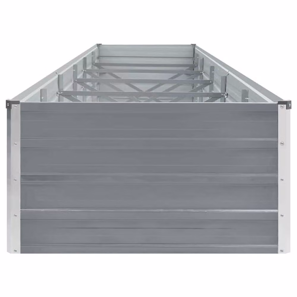 Berkfield Home Garden Galvanised Steel Raised Bed in Grey, W: 480 cm, D: 80 cm, H: 45 cm – 3