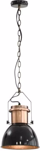 Berkfield Home Elegant Round Ceiling Lamp Set of 2, Black and Copper Metal, E27 – 1