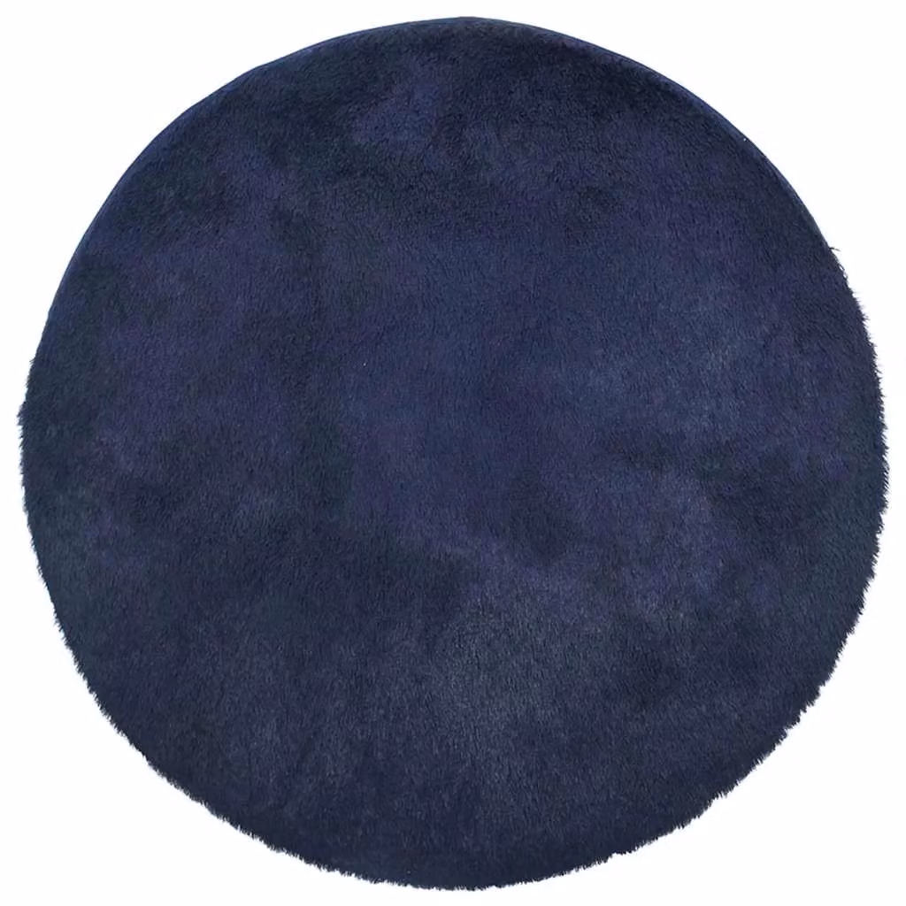 Berkfield Home NAVARRA Navy Blue Shaggy High Pile Polyester Rug, W/D: 200 x 200 cm – 2