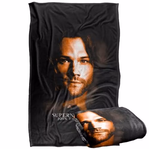 LOGOVISION Supernatural Sam Winchester Portrait Super Soft Fleece Throw Blanket, Multicolour, W: 91.44 cm, L: 147 cm – 1