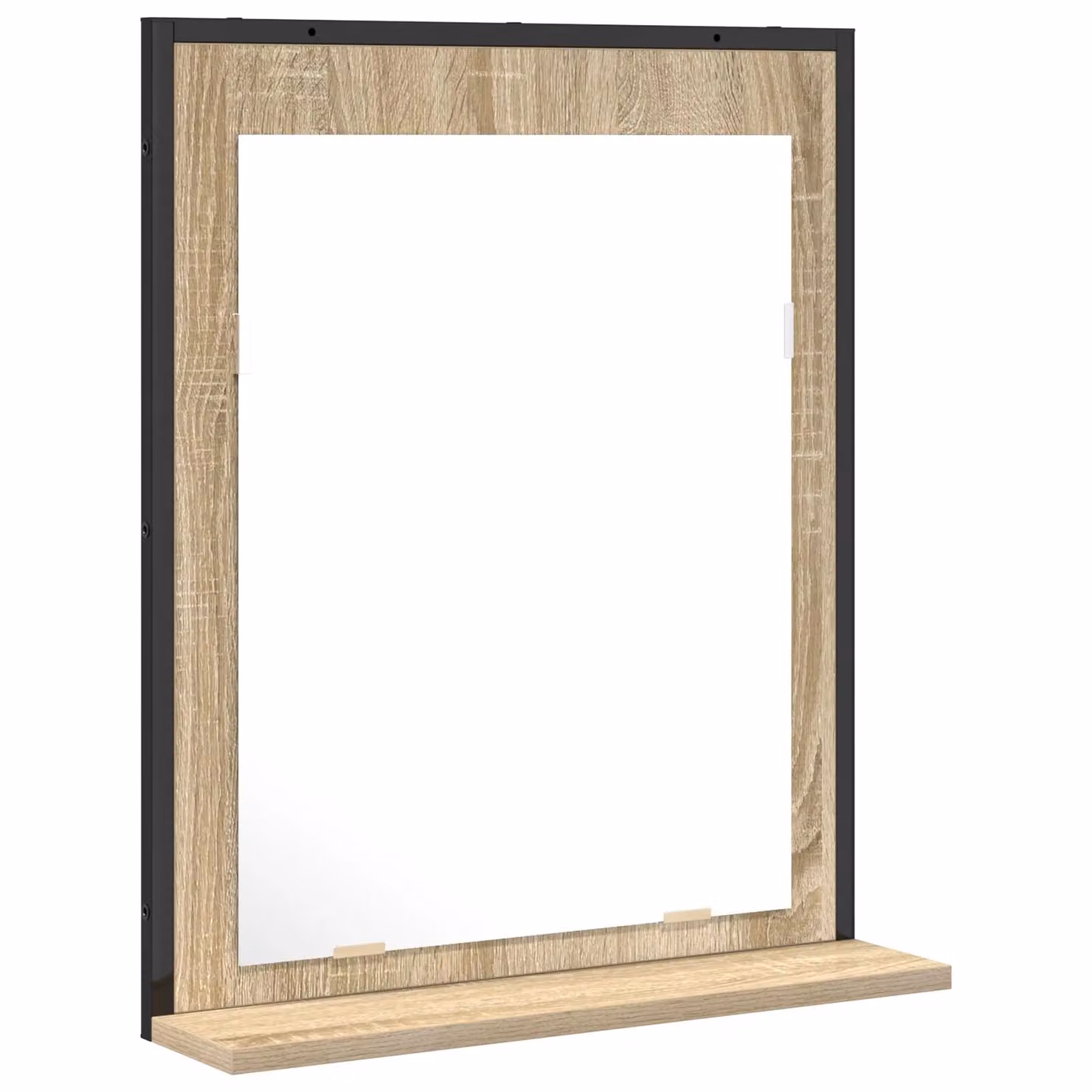 Berkfield Home Bathroom Mirror with Shelf in Sonoma Oak Brown, W/D/H: 50 x 12 x 60 cm – 2